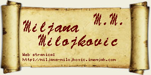 Miljana Milojković vizit kartica